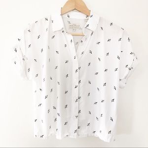 Jack Wills | White Cropped Button Down Blouse
